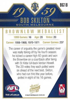 2014 Select AFL Honours Series 1 - Brownlow Gallery #BG18 Bob Skilton Back
